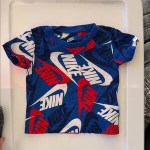 Nike Kids Blue and Red Logo T-Shirt